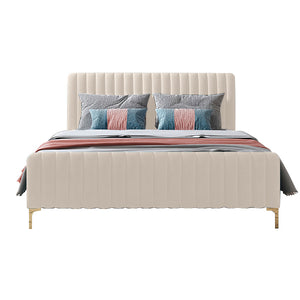 Maria Upholstered Bed with Brass Legs -  More Colors & Sizes