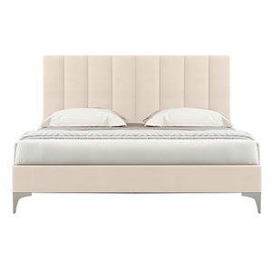 Olga Upholstered Bed with Silver Legs -  More Colors & Sizes